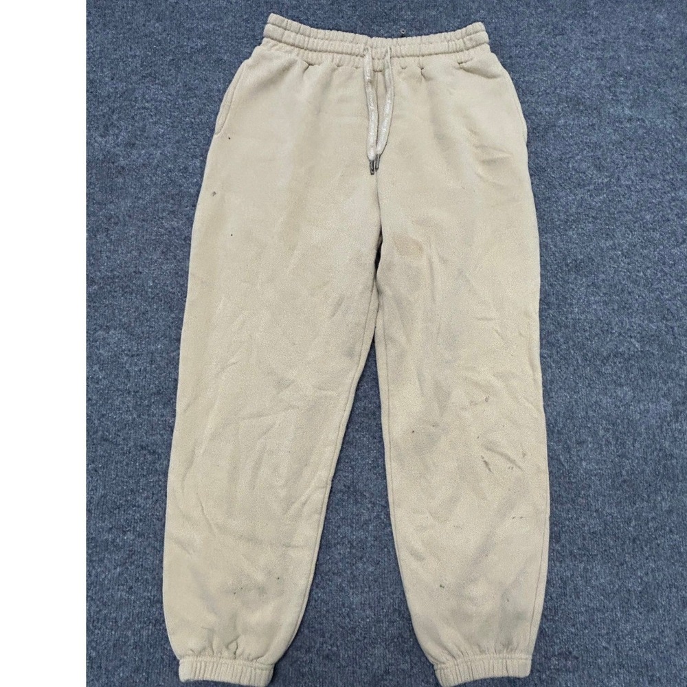Juicy Couture Forever 21 Joggers Womens Size M Tan Rhinestone Y2K Fleece Stained